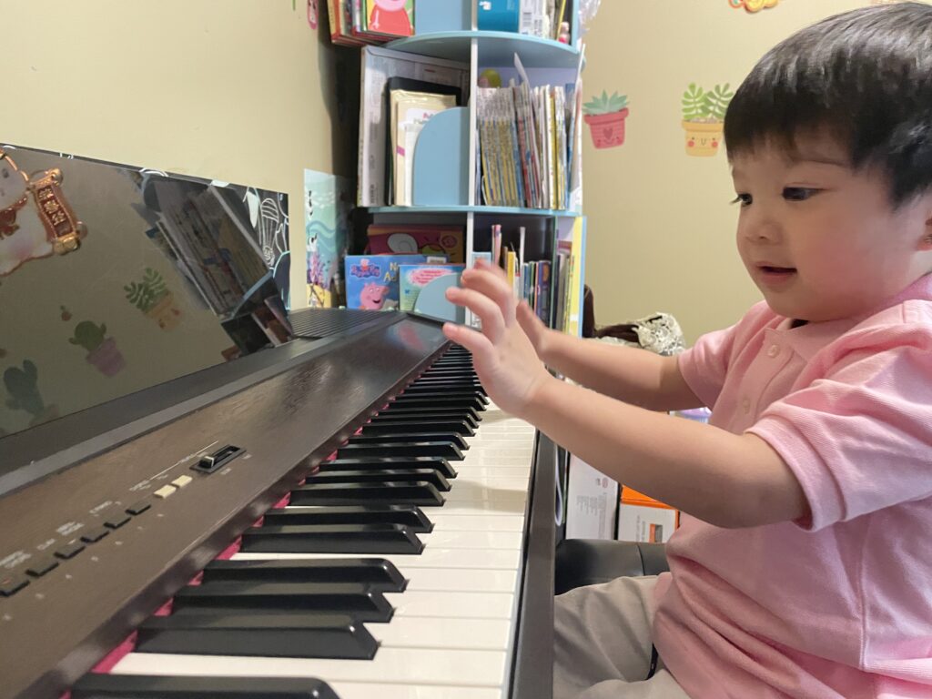 music student learning piano at Harana Music Academy